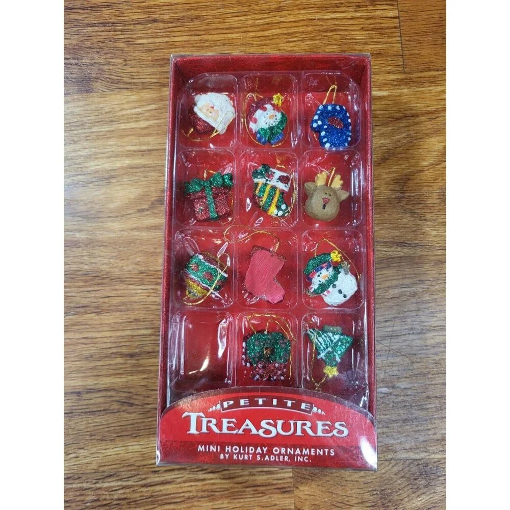 Kurt S Adler 12 Petite Treasures Ornaments Christmas Tree‎ Ornament Mini Small